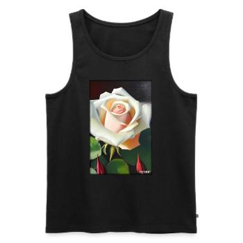 Rose Rose Fleur Spring Meadow Green - Débardeur bio Premium Homme - noir - Devant - Michal (187cm)