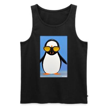 Pingouin Lunettes de soleil Faune Oiseau de mer - Débardeur bio Premium Homme - noir - Devant - Michal (187cm)