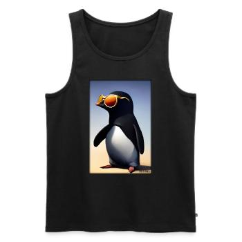 Pingouin Lunettes de soleil Faune Oiseau de mer - Débardeur bio Premium Homme - noir - Devant - Michal (187cm)
