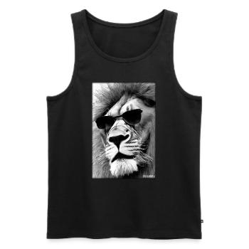Lunettes de soleil Lion Big Cat Animal sauvage Tête de lion - Débardeur bio Premium Homme - noir - Devant - Michal (187cm)