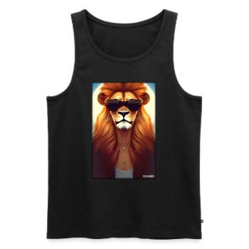 Lunettes de soleil Lion Big Cat Animal sauvage Tête de lion - Débardeur bio Premium Homme - noir - Devant - Michal (187cm)