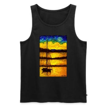 Sunset Sunset Sun Sky Nature Summer - Men's Premium Organic Tank Top - black - Front - Michal (187cm)