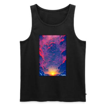 Sunset Sunset Sun Sky Nature Summer - Men's Premium Organic Tank Top - black - Front - Michal (187cm)