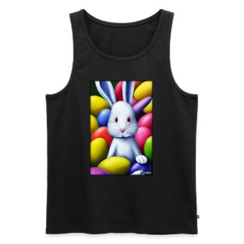 Lapin de Pâques lapin Pâques Vacances de Pâques - Débardeur bio Premium Homme - noir - Devant - Michal (187cm)