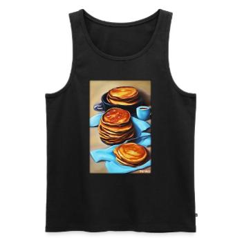 Pancakes Breakfast Delicious Food Baking Food Food - Men's Premium Organic Tank Top - black - Front - Michal (187cm)