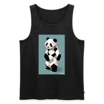 Panda Polygon Wild Pandabär Wildnis Zoo Tier - Männer Premium Bio Tank Top - Schwarz - Vorne - Michal (187cm)