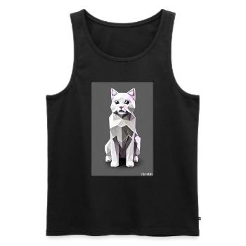 Katze Kater Polygon Tier Stubentiger Haustier - Männer Premium Bio Tank Top - Schwarz - Vorne - AI Model Male 178 light (178cm)