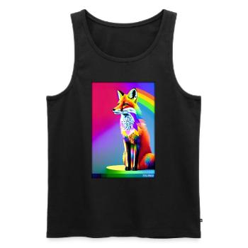 Fuchs Polygon Waldbewohner Waldtier Wildnis Tier - Männer Premium Bio Tank Top - Schwarz - Vorne - AI Model Male 178 light (178cm)