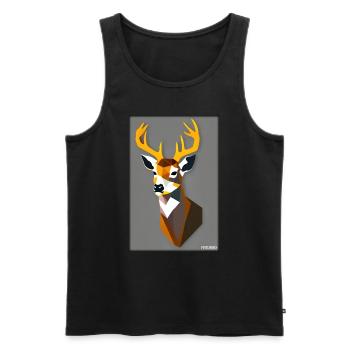 Deer Polygon Wildlife Wilderness Forest Nature Antlers - Men's Premium Organic Tank Top - black - Front - Michal (187cm)