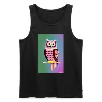 Eule Wütend Polygon Waldtier Wildnis Vogel Nacht - Männer Premium Bio Tank Top - Schwarz - Vorne - AI Model Male 178 light (178cm)