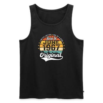 Born in June 1967 Birthday Gift June 1967 - Männer Premium Bio Tank Top - Schwarz - Vorne - Michal (187cm)