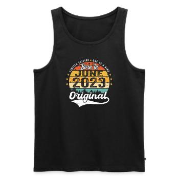 Born in June 2023 Birthday Gift June 2023 - Männer Premium Bio Tank Top - Schwarz - Vorne - Michal (187cm)