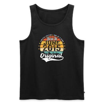 Born in June 2015 Birthday Gift June 2015 - Men's Premium Organic Tank Top - black - Front - Michal (187cm)