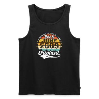 Born in June 2009 Birthday Gift June 2009 - Men's Premium Organic Tank Top - black - Front - Michal (187cm)