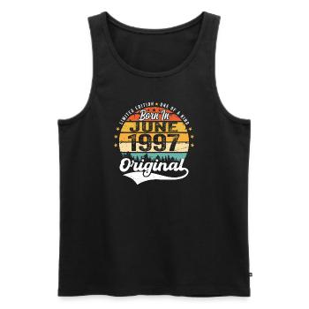 Born in June 1997 Birthday Gift June 1997 - Männer Premium Bio Tank Top - Schwarz - Vorne - Michal (187cm)
