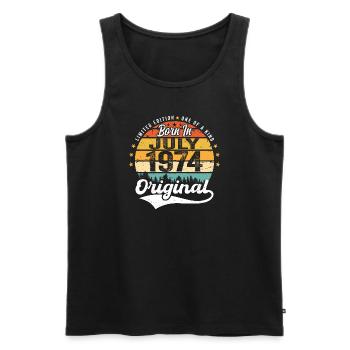 1974 Juli - Jahre Großartigkeit seit Juli 1974 - Männer Premium Bio Tank Top - Schwarz - Vorne - Michal (187cm)