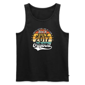 2017 July - Years of greatness since July 2017 - Men's Premium Organic Tank Top - black - Front - Michal (187cm)