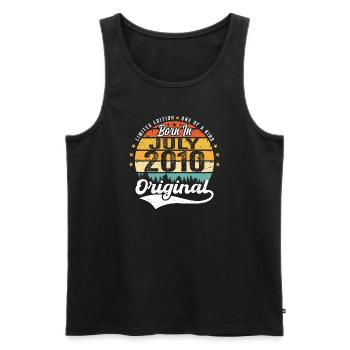 2010 Juli - Jahre Großartigkeit seit Juli 2010 - Männer Premium Bio Tank Top - Schwarz - Vorne - Michal (187cm)