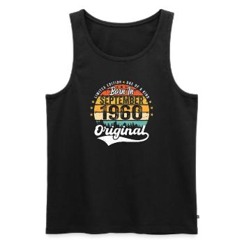September 1960 Jubilee 1960 September - Men's Premium Organic Tank Top - black - Front - Michal (187cm)