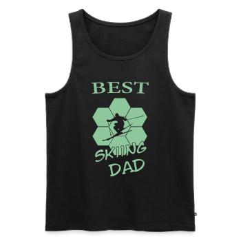 Geschenk Vater Ski - Männer Premium Bio Tank Top - Schwarz - Vorne - AI Model Male 178 light (178cm)