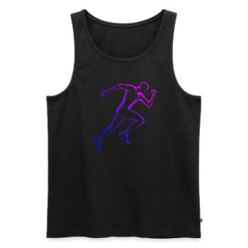 Course féminine Cross Country Running Fitness - Débardeur bio Premium Homme - noir - Devant - Michal (187cm)