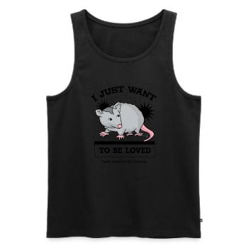 Citation ironique : Cute Opossum Rodent Wilderness - Débardeur bio Premium Homme - noir - Devant - Michal (187cm)