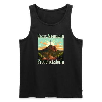 Cross Mountain - Der perfekte Ort für einen Ausflu - Männer Premium Bio Tank Top - Schwarz - Vorne - Michal (187cm)