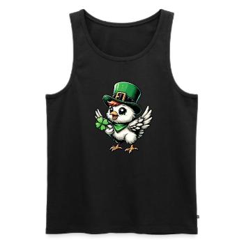 Festin de poulet et de poussin de la Saint-Patrick - Débardeur bio Premium Homme - noir - Devant - AI Model Male 178 light (178cm)