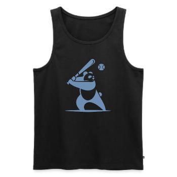 Minimalist panda baseball silhouette - Men's Premium Organic Tank Top - black - Front - AI Model Male 178 light (178cm)