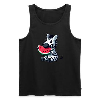 Zebra Melone Wassermelone Frucht Fruchtig - Männer Premium Bio Tank Top - Schwarz - Vorne - Michal (187cm)