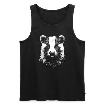 Badger Portrait Forest Animal Forest Wild Animal Badger - Men's Premium Organic Tank Top - black - Front - Michal (187cm)