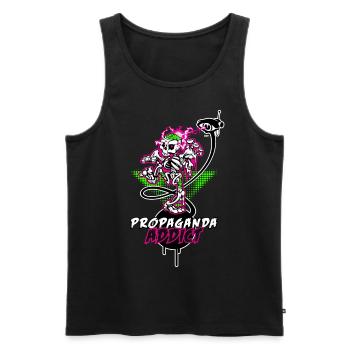 Propaganda Addict - Men's Premium Organic Tank Top - black - Front - AI Model Male 178 light (178cm)