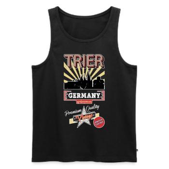Trier Germany City Skyline Vintage Retro - Men's Premium Organic Tank Top - black - Front - Michal (187cm)