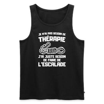 Je n'ai pas besoin de thérapie juste d'escalade - Débardeur bio Premium Homme - noir - Devant - Michal (187cm)