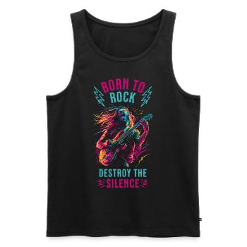 Gitarrist E-Gitarre Rock Punk Metal Splash Neon - Männer Premium Bio Tank Top - Schwarz - Vorne - AI Model Male 178 light (178cm)
