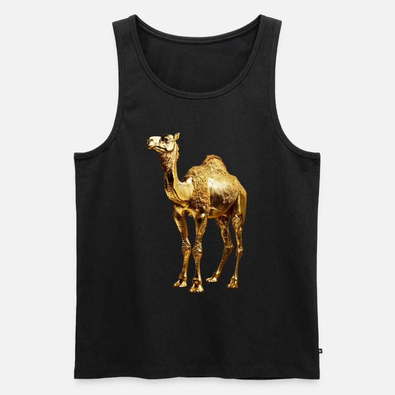 Kamel - Männer Premium Bio Tank Top - Schwarz