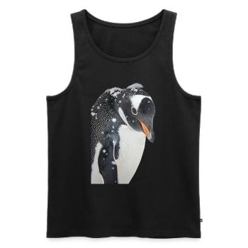 Penguin - Men's Premium Organic Tank Top - black - Front - Michal (187cm)