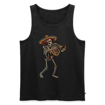 Tuba Squelette Mexicain - Débardeur bio Premium Homme - noir - Devant - Michal (187cm)