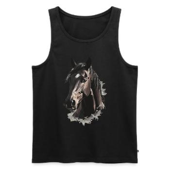 Pferd - Männer Premium Bio Tank Top - Schwarz - Vorne - AI Model Male 178 light (178cm)