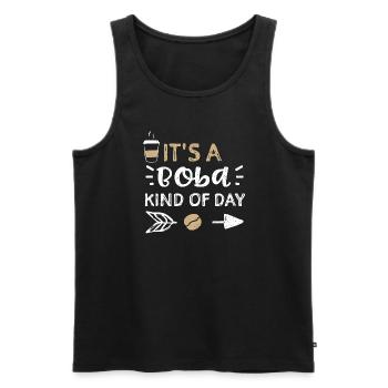 It's A Boba Kind Of Day - Coffee - Men's Premium Organic Tank Top - black - Front - AI Model Male 178 light (178cm)