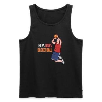 Texas basketball design for proud Texas fans - Men's Premium Organic Tank Top - black - Front - AI Model Male 178 light (178cm)