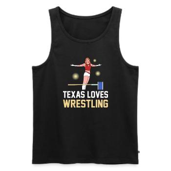 Texas wrestling design for proud Texas fans - Men's Premium Organic Tank Top - black - Front - AI Model Male 178 light (178cm)