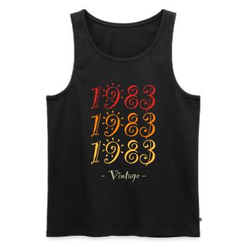 1983 vintage - Men's Premium Organic Tank Top - black - Front - Michal (187cm)