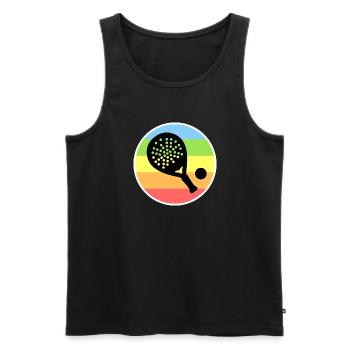 Padelspiel Schläger Padel-Tennis Turnier Bälle - Männer Premium Bio Tank Top - Schwarz - Vorne - Michal (187cm)