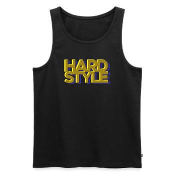 Hardstyle Glitch Gabber Frenchcore Hard Techno - Men's Premium Organic Tank Top - black - Front - AI Model Male 178 light (178cm)