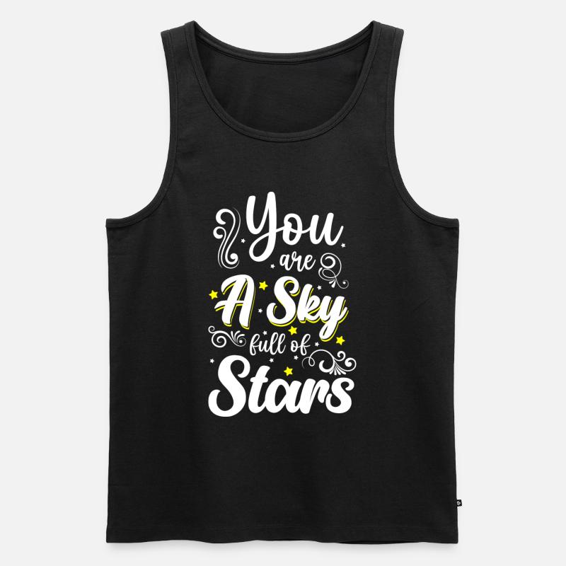 Stern Sternchen Mond Wünsche - Männer Premium Bio Tank Top - Schwarz