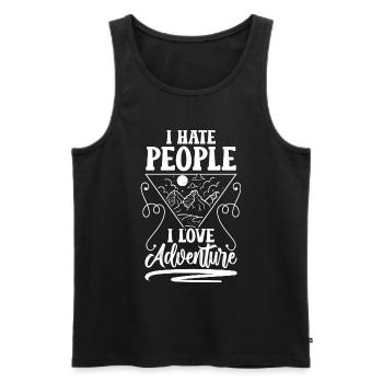 Sarcasm Crowd Aversion Common - Men's Premium Organic Tank Top - black - Front - AI Model Male 178 light (178cm)