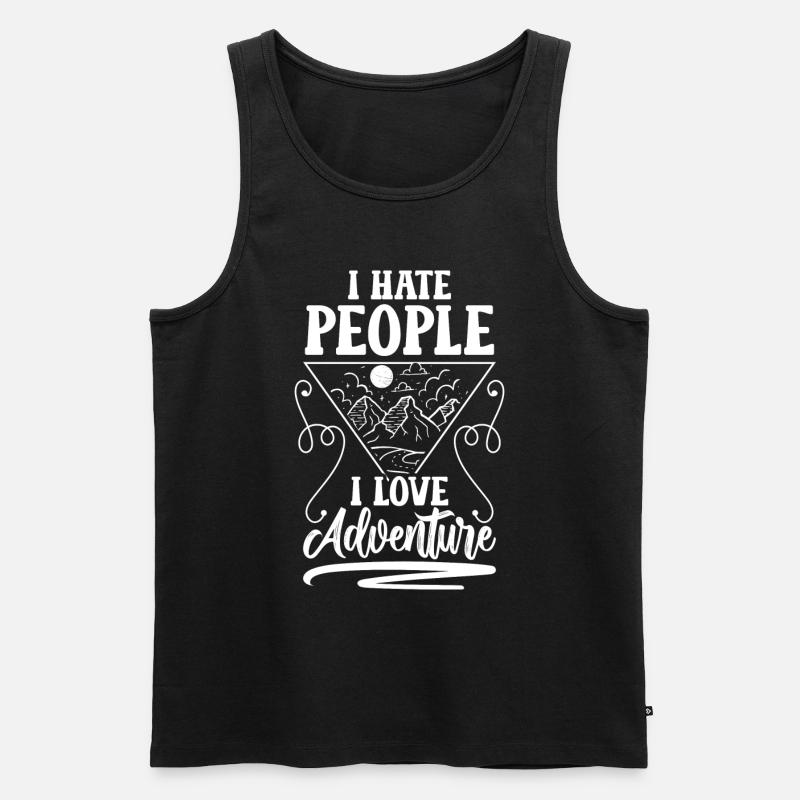 Sarkasmus Menschenmenge Abneigung Gemein - Männer Premium Bio Tank Top - Schwarz