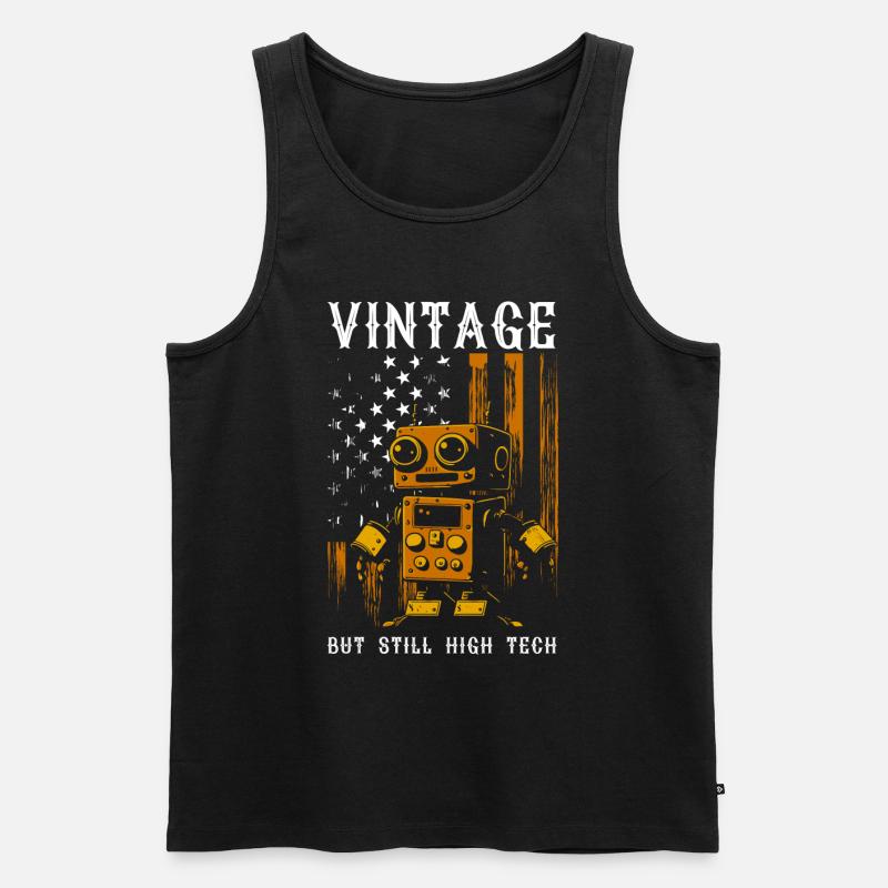 Roboter Hobby Blechkamerad - Männer Premium Bio Tank Top - Schwarz