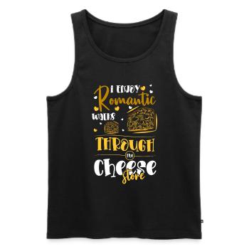 Cheese Lover Cheddar Parmesan Cheesecake - Débardeur bio Premium Homme - noir - Devant - AI Model Male 178 light (178cm)
